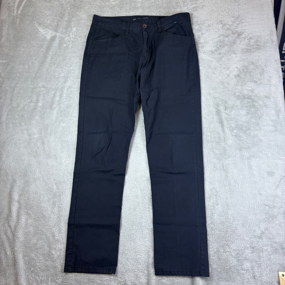 TravisMathew Pants Men 33x32 (Fits 34x32) Chino 5-Pocket Stretch Navy Golf